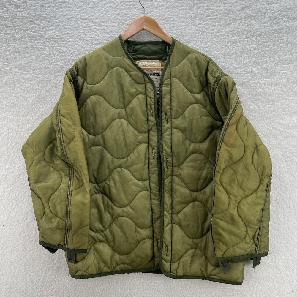 Vintage US Military M65 Field Jacket Liner Green Quilted Small DSA100-76-C-1197
